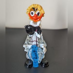 Vintage Glass Of Venice Murano Hand Blown Clown Sculpture Figurine
